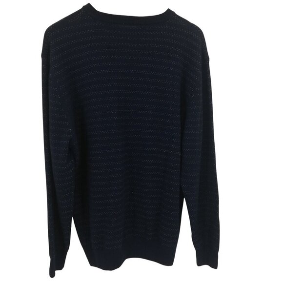 Jhane Barnes 100% Cashmere Blue Gray Geometric Stripe Dot Sweater Size XL - Picture 7 of 9